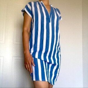 ICHI Striped Summer Dress Minimalist Effortless Breezy Beachwear
